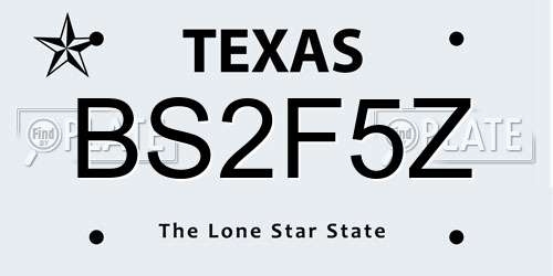 BS2F5Z Texas License Plate