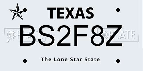 BS2F8Z Texas License Plate