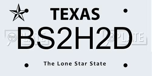 BS2H2D Texas License Plate