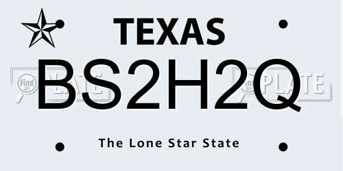 BS2H2Q Texas License Plate