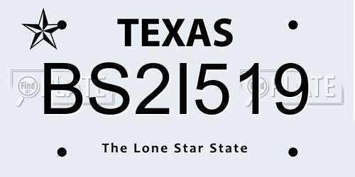 BS2I519 Texas License Plate