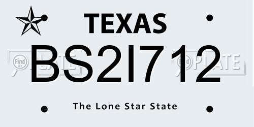 BS2I712 Texas License Plate