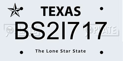 BS2I717 Texas License Plate