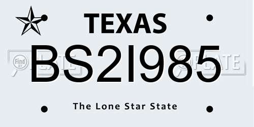 BS2I985 Texas License Plate