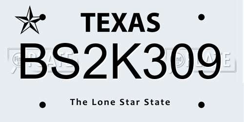 BS2K309 Texas License Plate