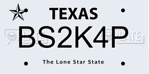BS2K4P Texas License Plate