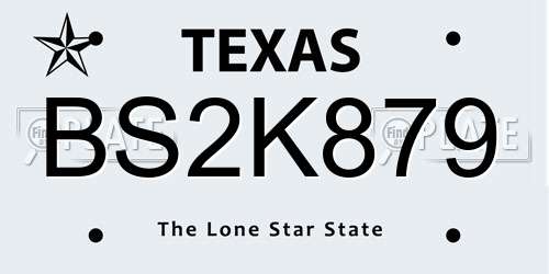 BS2K879 Texas License Plate