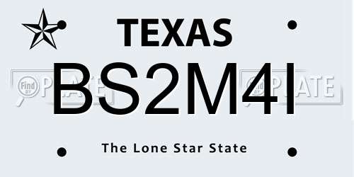 BS2M4I Texas License Plate