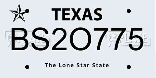 BS2O775 Texas License Plate