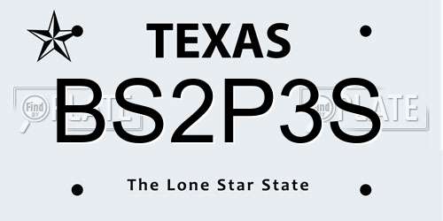 BS2P3S Texas License Plate