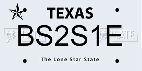 BS2S1E Texas License Plate