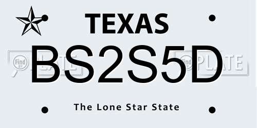BS2S5D Texas License Plate