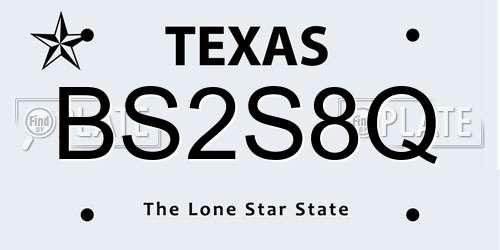 BS2S8Q Texas License Plate