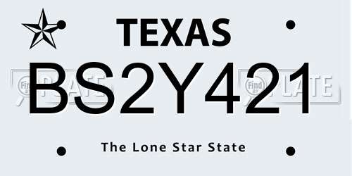 BS2Y421 Texas License Plate