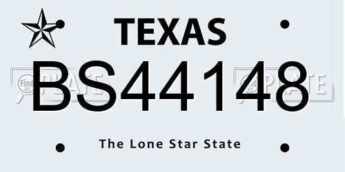 BS44148 Texas License Plate