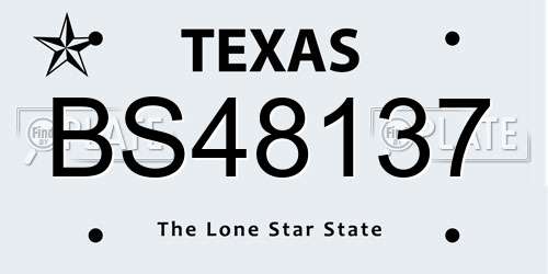 BS48137 Texas License Plate