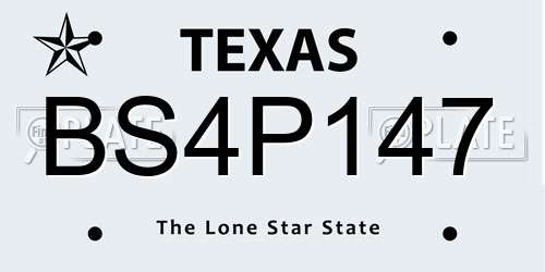 BS4P147 Texas License Plate