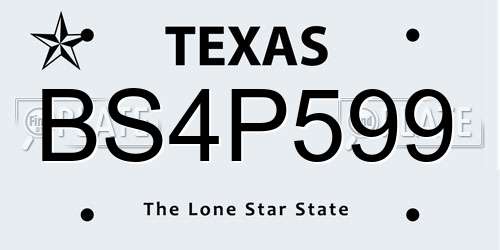 BS4P599 Texas License Plate