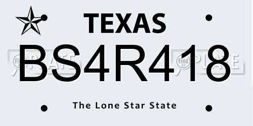 BS4R418 Texas License Plate