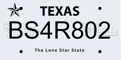 BS4R802 Texas License Plate