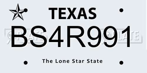 BS4R991 Texas License Plate