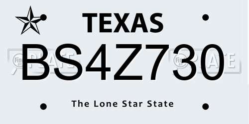 BS4Z730 Texas License Plate