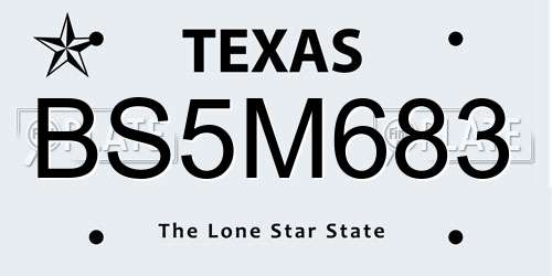 BS5M683 Texas License Plate