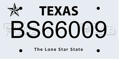 BS66009 Texas License Plate