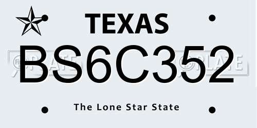 BS6C352 Texas License Plate