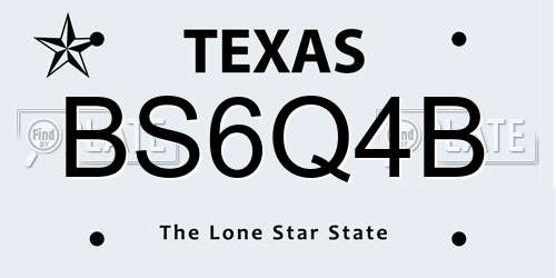 BS6Q4B Texas License Plate