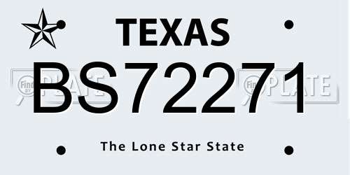 BS72271 Texas License Plate