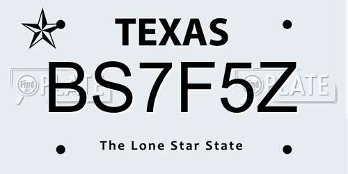 BS7F5Z Texas License Plate