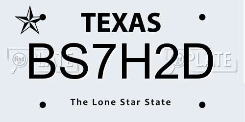 BS7H2D Texas License Plate