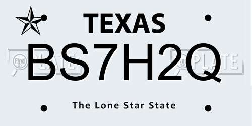 BS7H2Q Texas License Plate