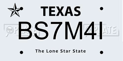 BS7M4I Texas License Plate