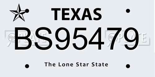 BS95479 Texas License Plate