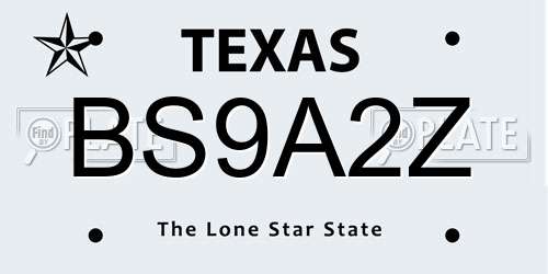 BS9A2Z Texas License Plate