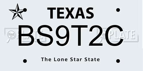 BS9T2C Texas License Plate