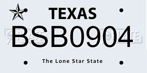 BSB0904 Texas License Plate
