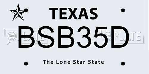 BSB35D Texas License Plate