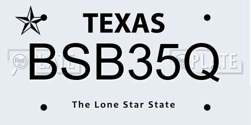 BSB35Q Texas License Plate