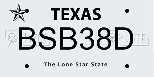 BSB38D Texas License Plate