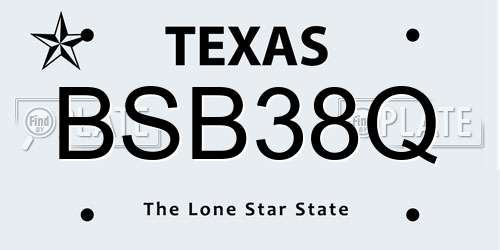 BSB38Q Texas License Plate