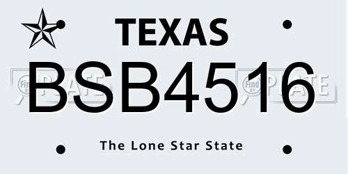 BSB4516 Texas License Plate