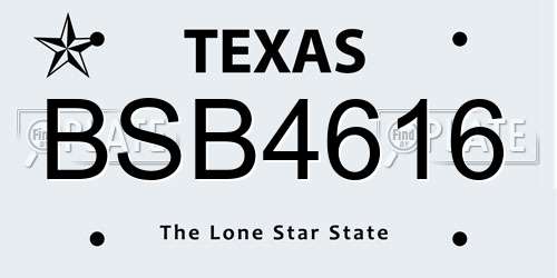 BSB4616 Texas License Plate