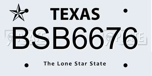 BSB6676 Texas License Plate