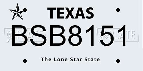 BSB8151 Texas License Plate