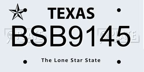BSB9145 Texas License Plate