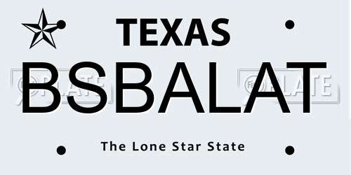 BSBALAT Texas License Plate