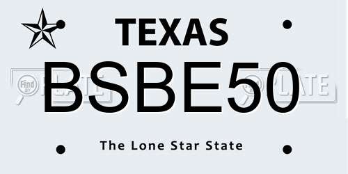 BSBE50 Texas License Plate
